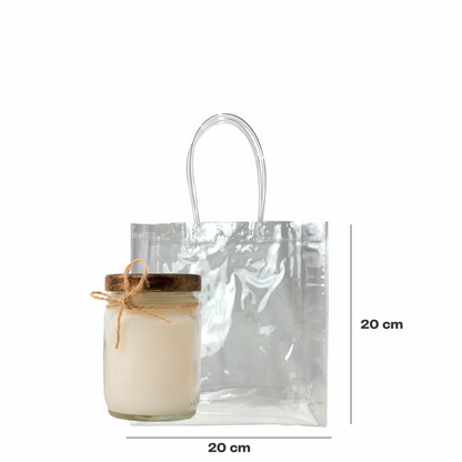 20x20x8 Bolsa Transparente de PVC con agarradera