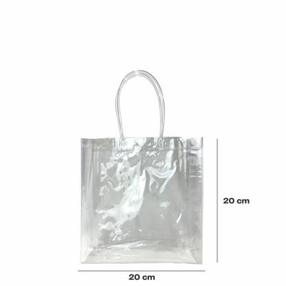 20x20x8 Bolsa Transparente de PVC con agarradera