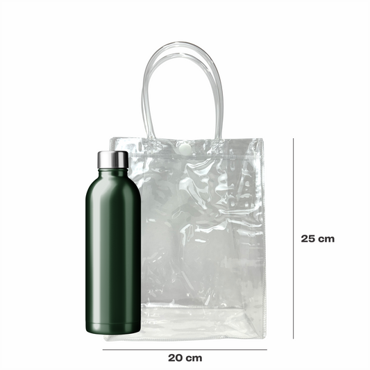 20x25x8 Bolsa Transparente de PVC con agarradera