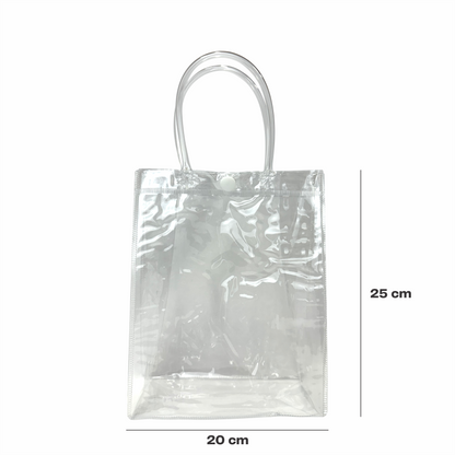 20x25x8 Bolsa Transparente de PVC con agarradera