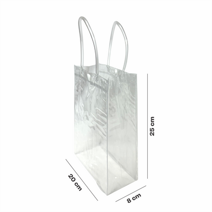 20x25x8 Bolsa Transparente de PVC con agarradera