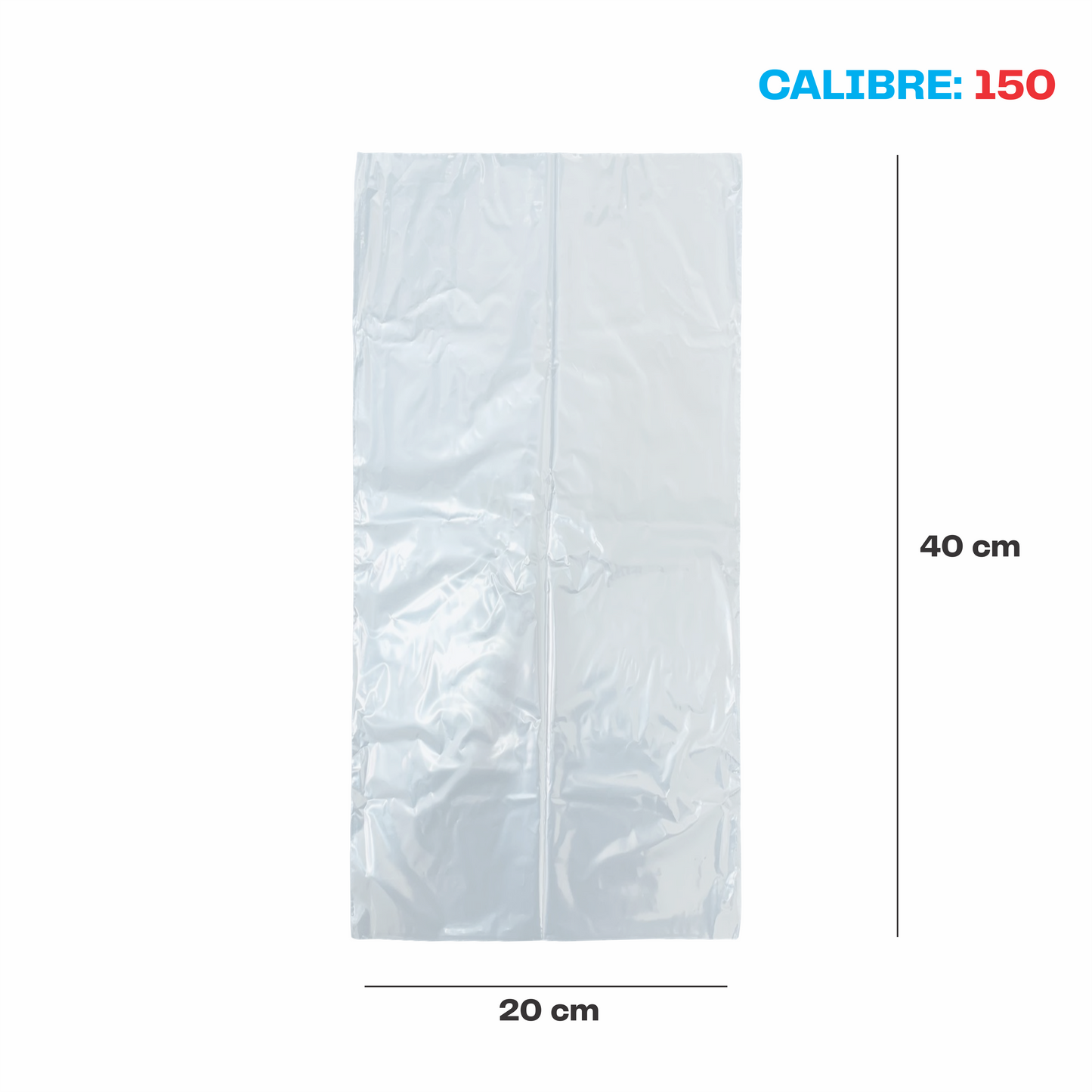 20 x 40 Bolsa transparente Cal. 150