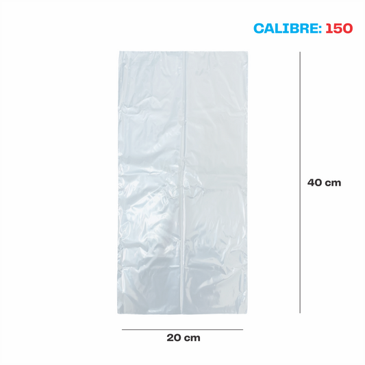 20 x 40 Bolsa transparente Cal. 150
