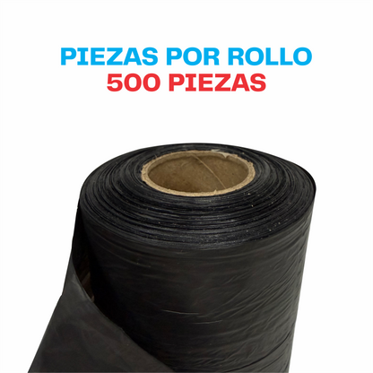 25x38cm Bolsa en rollo negra cal. 90