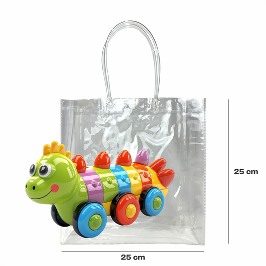 25x25x8 Bolsa Transparente de PVC con agarradera