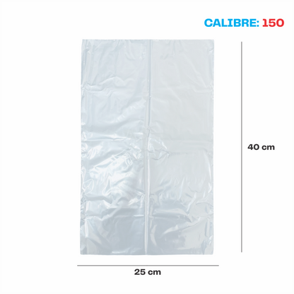 25 x 40 Bolsa transparente Cal. 150