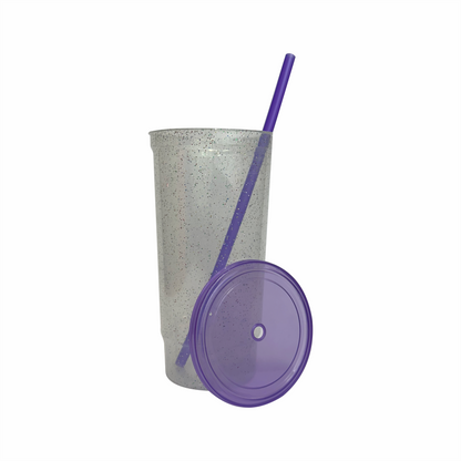 Vaso bachelor 32 oz. morado glitter