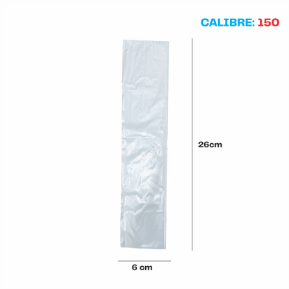6 x 26 Bolsa transparente Cal. 150