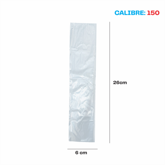 6 x 26 Bolsa transparente Cal. 150