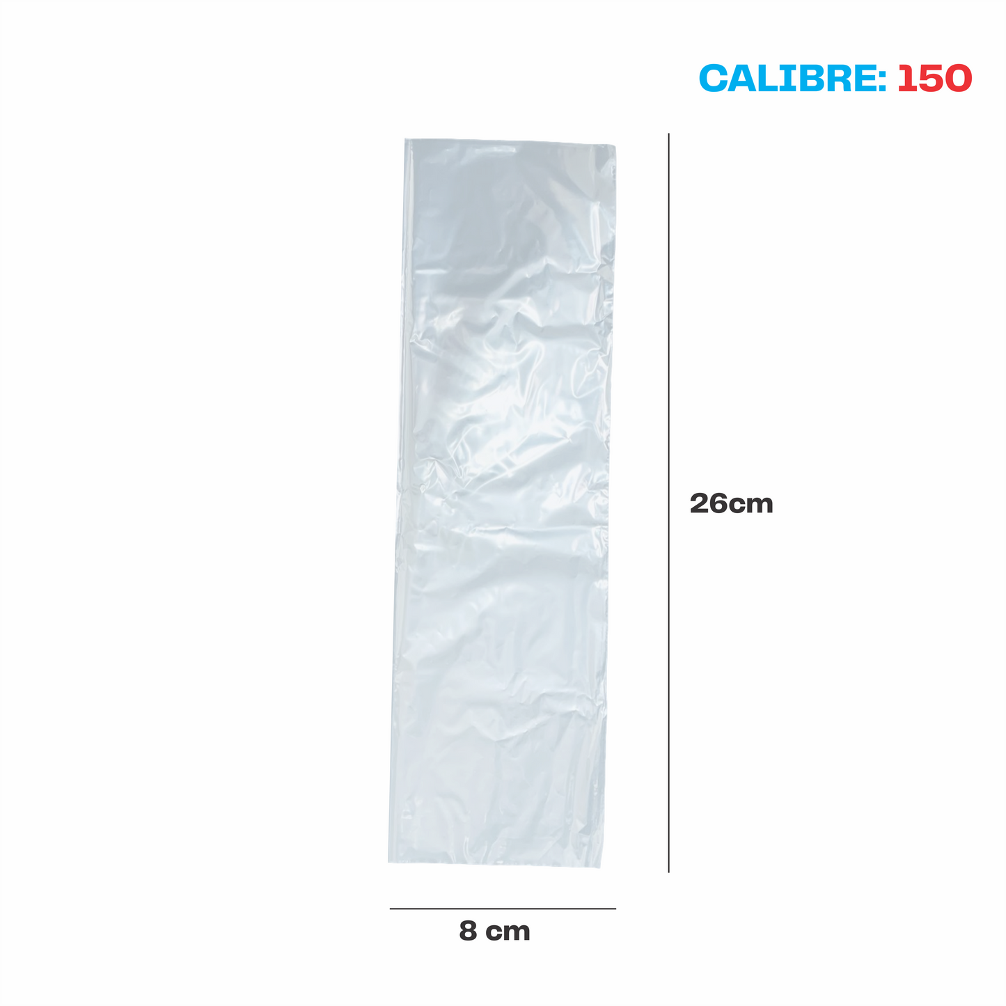8 x 26 Bolsa transparente Cal. 150