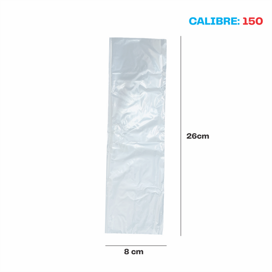 8 x 26 Bolsa transparente Cal. 150
