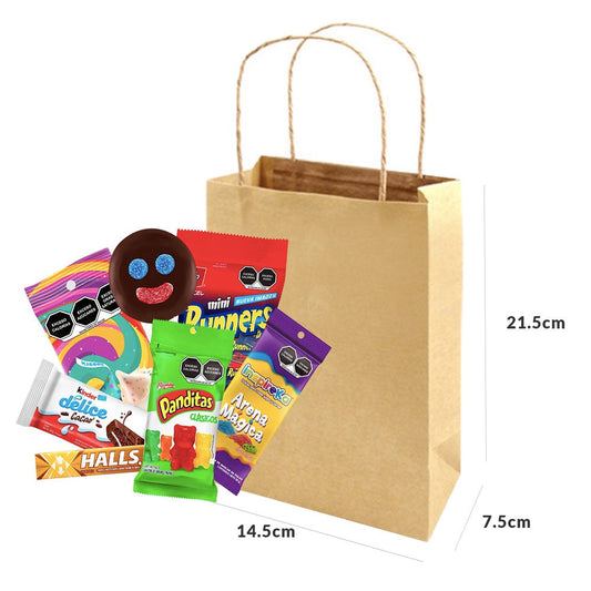 14.5x7.5x21.5cm Bolsa kraft natural vertical chica