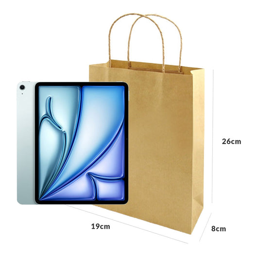 19x8x26.5cm Bolsa kraft natural vertical mediana