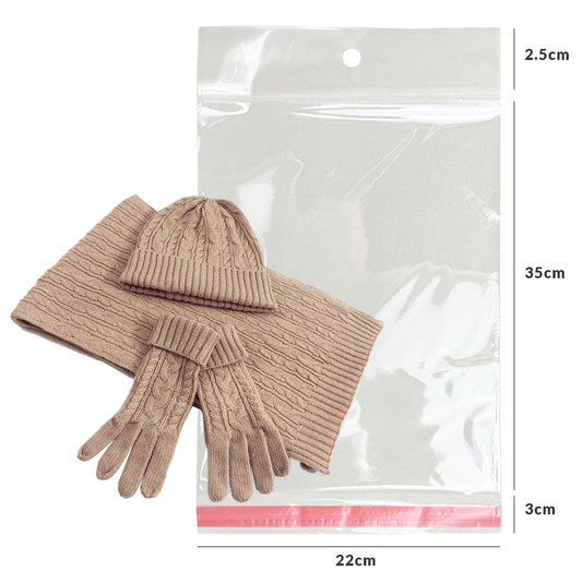 22x35+2.5+3cm Bolsa de celofan con cenefa y adhesivo