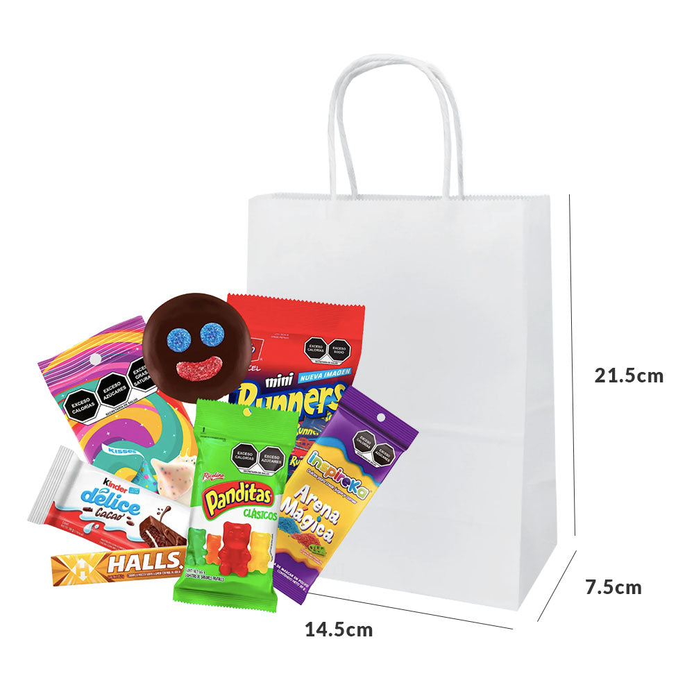 14.5x7.5x21.5cm Bolsa bond blanca chica