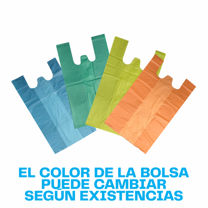 25x50cm Bolsa de camiseta color Biodegradable Mediana