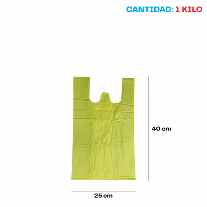25x40cm Bolsa de camiseta color Biodegradable Chica