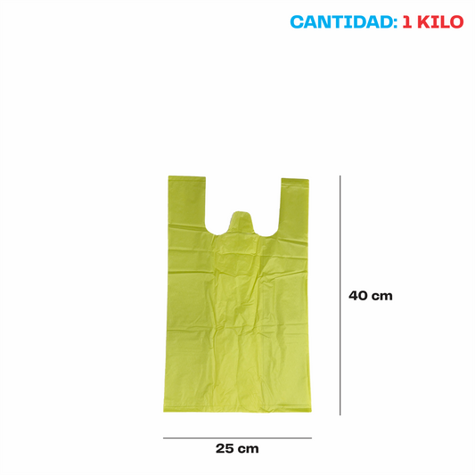 25x40cm Bolsa de camiseta color Biodegradable Chica