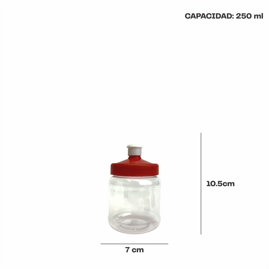 Bote 250 ml tapa chupon varios colores