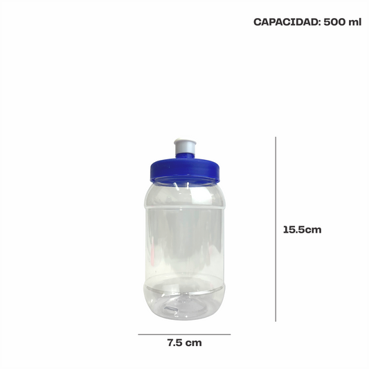 Bote 500 ml tapa chupon varios colores