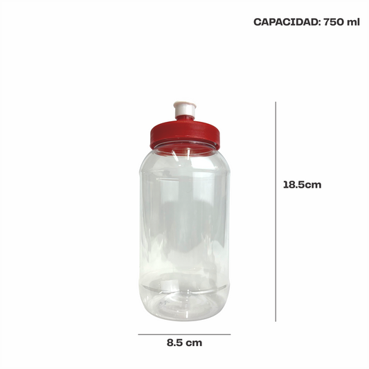 Bote 750 ml tapa chupon varios colores