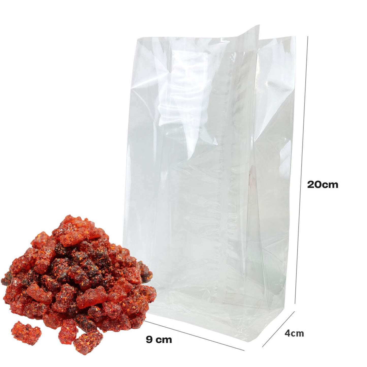 9+4x20cm Bolsa grado alimenticio fuelle 1