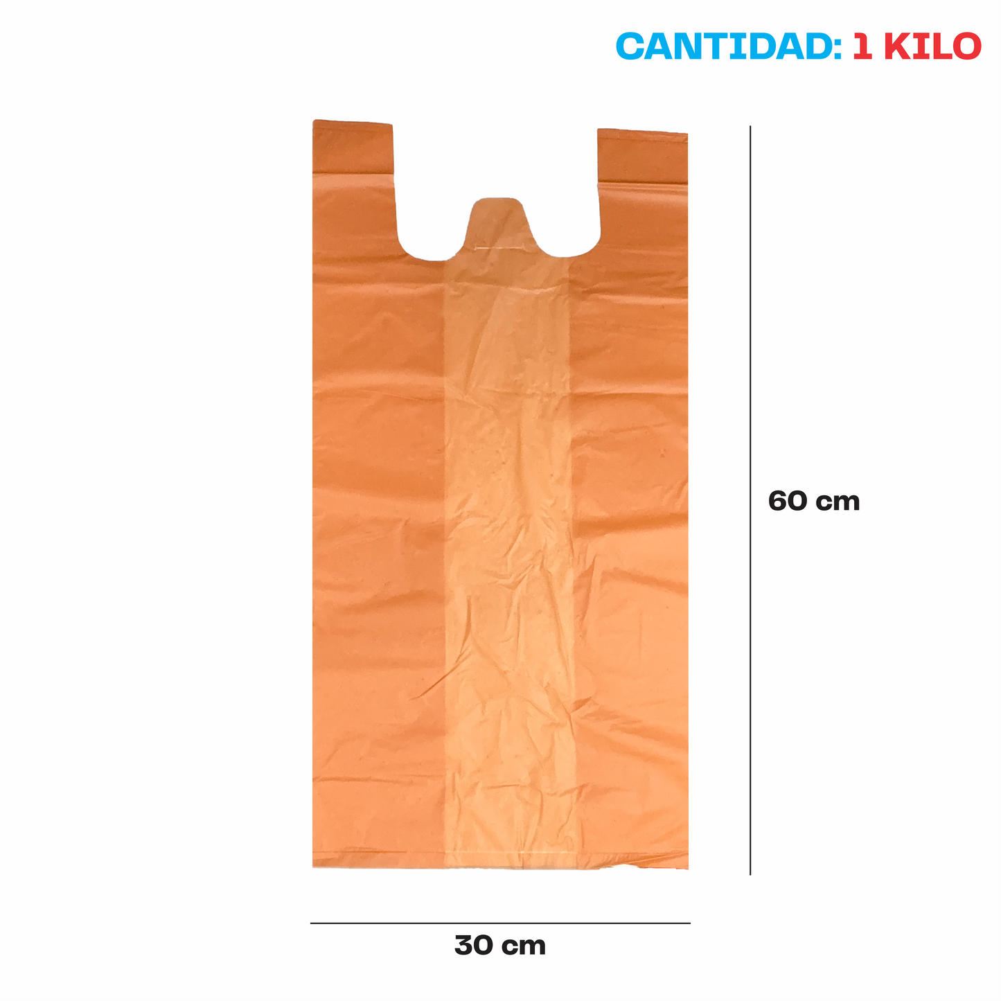 30x60cm Bolsa de camiseta color Biodegradable Grande