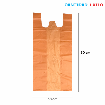 30x60cm Bolsa de camiseta color Biodegradable Grande