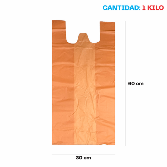 30x60cm Bolsa de camiseta color Biodegradable Grande