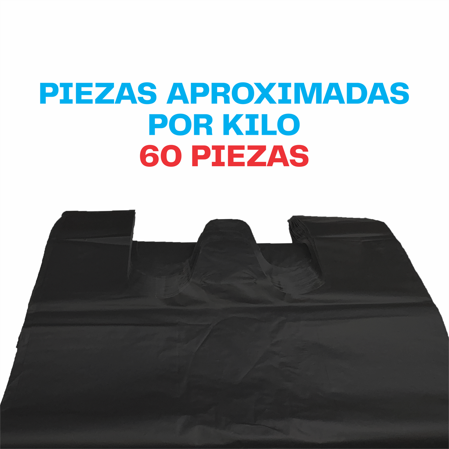 30x60cm Bolsa de camiseta negra Biodegradable Grande