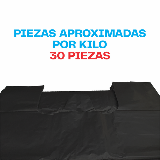45x70cm Bolsa de camiseta negra Biodegradable Jumbo