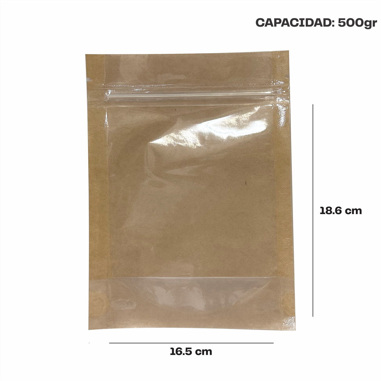 Mediana Kraft con Transparente (16.5x18.6X9)