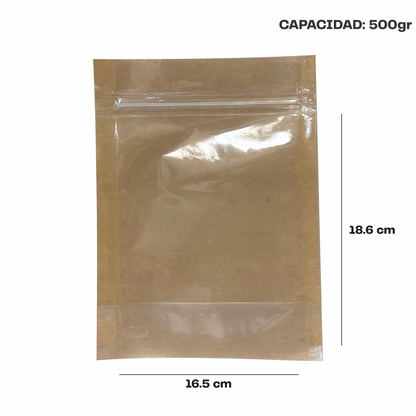 Mediana Kraft con Transparente (16.5x18.6X9)