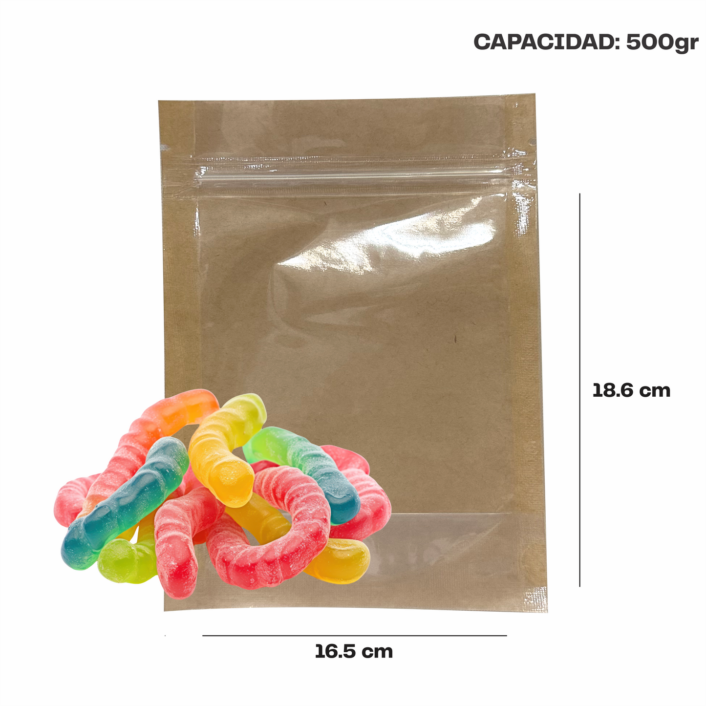 Mediana Kraft con Transparente (16.5x18.6X9)