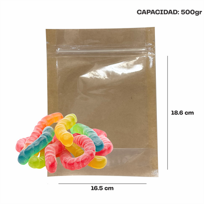 Mediana Kraft con Transparente (16.5x18.6X9)