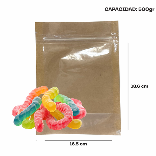 Mediana Kraft con Transparente (16.5x18.6X9)