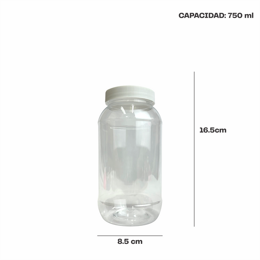 Bote 750 ml tapa lisa varios colores