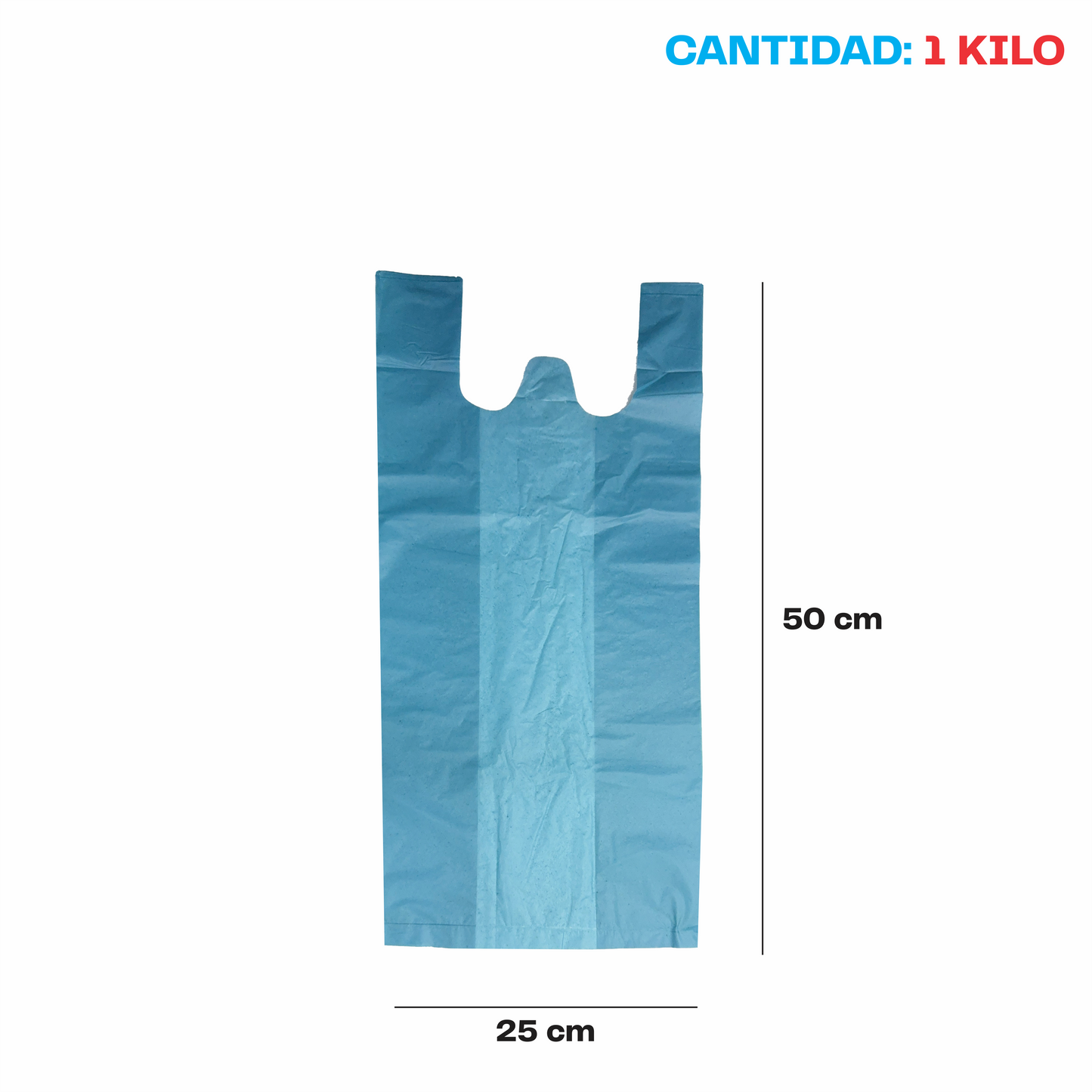 25x50cm Bolsa de camiseta color Biodegradable Mediana