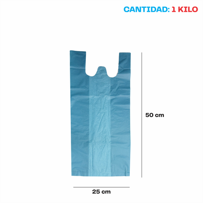 25x50cm Bolsa de camiseta color Biodegradable Mediana