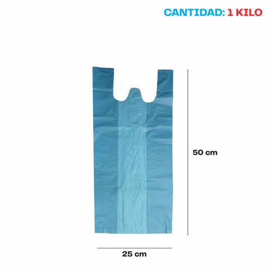 25x50cm Bolsa de camiseta color Biodegradable Mediana