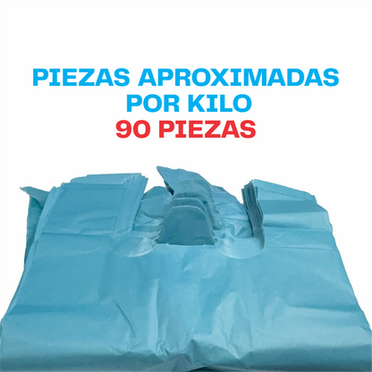 25x50cm Bolsa de camiseta color Biodegradable Mediana