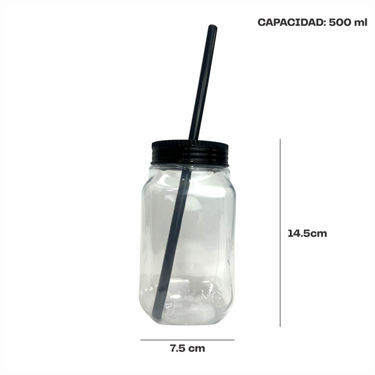 Mason jar 500ml tapa rosca varios colores