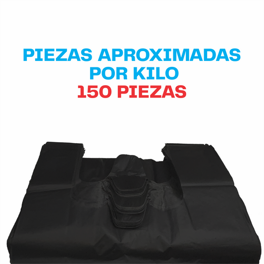 20x33cm Bolsa de camiseta negra Biodegradable Mini