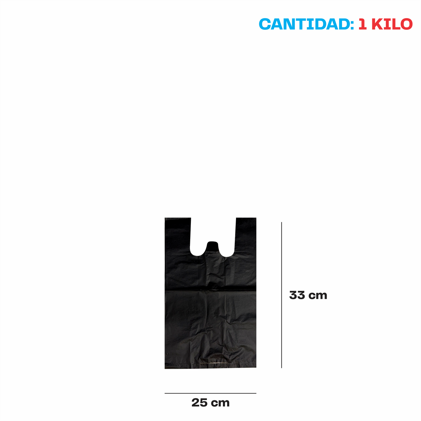 20x33cm Bolsa de camiseta negra Biodegradable Mini