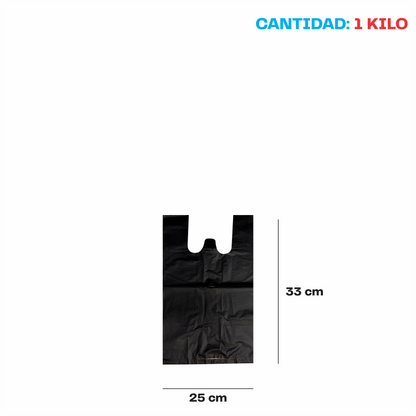 20x33cm Bolsa de camiseta negra Biodegradable Mini