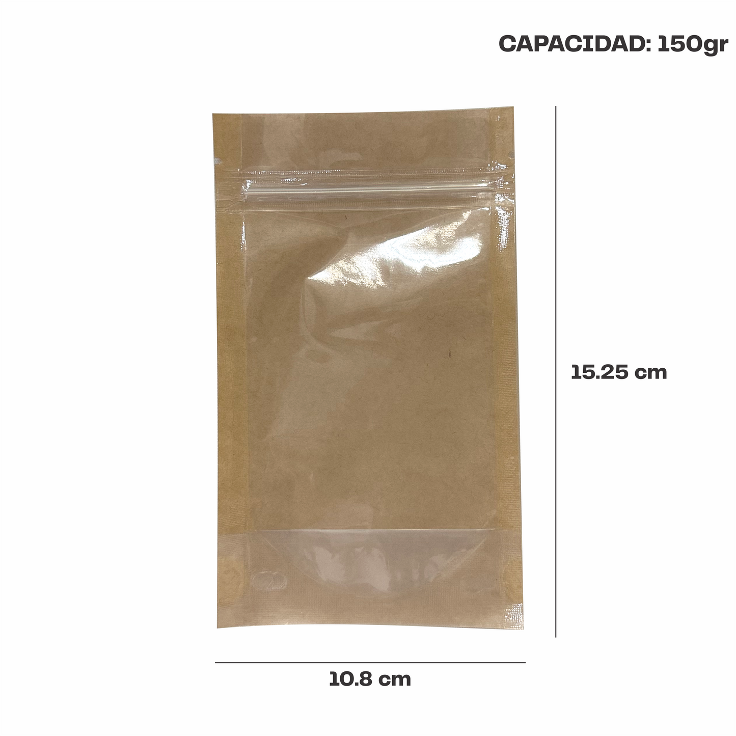 Mini Kraft con Transparente (10.8x15.25x6.35)