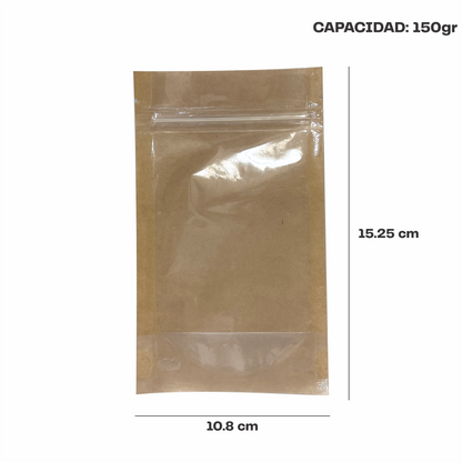 Mini Kraft con Transparente (10.8x15.25x6.35)