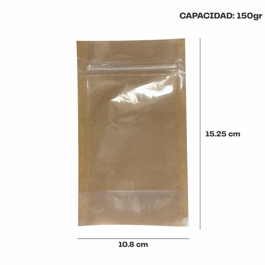 Mini Kraft con Transparente (10.8x15.25x6.35)
