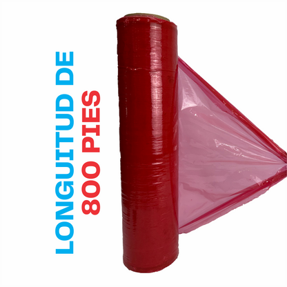 Strech film industrial 18" x 800´ Cal. 50 Rojo