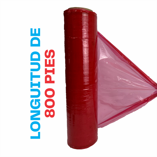 Strech film industrial 18" x 800´ Cal. 50 Rojo